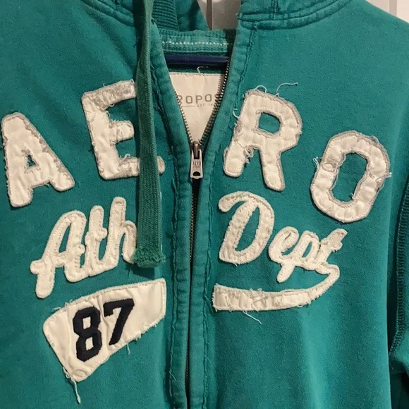 Aeropostale Teal Green Juniors Size XL hoodie - Picture 2 of 8